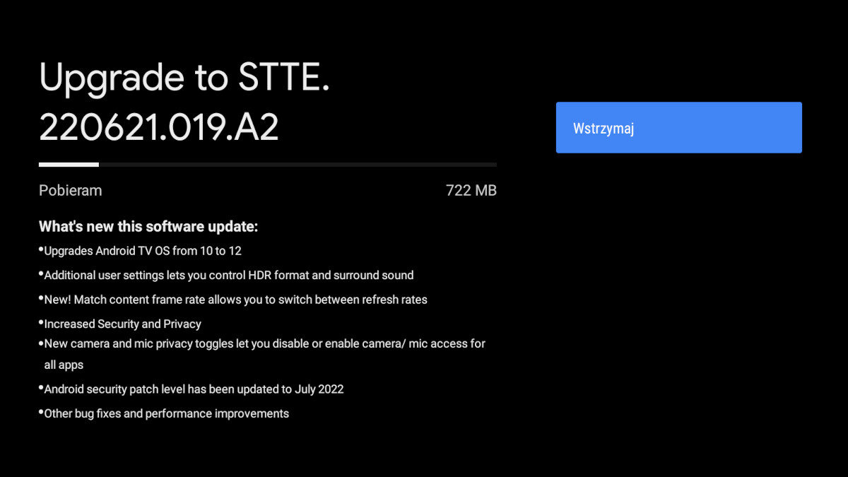 Chromecast with Google TV 4K w końcu z Android TV 12. Nowy OS z licznymi poprawkami