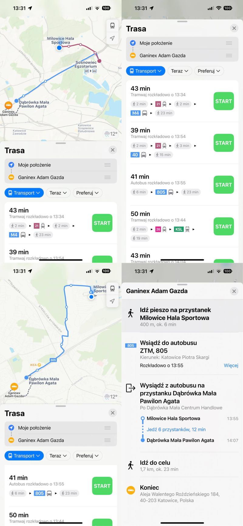 mapy apple transport w polsce