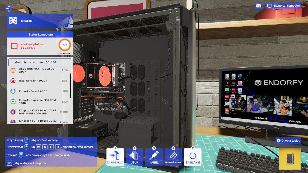 PC Bulding Simulator 2 z częściami polskiego Endorfy! Przydałby się jeszcze GOODRAM