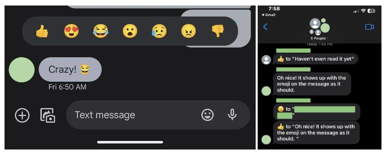 reakcje na sms wiadomosci google