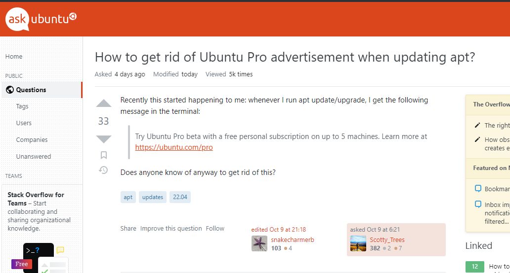 ubuntu ads