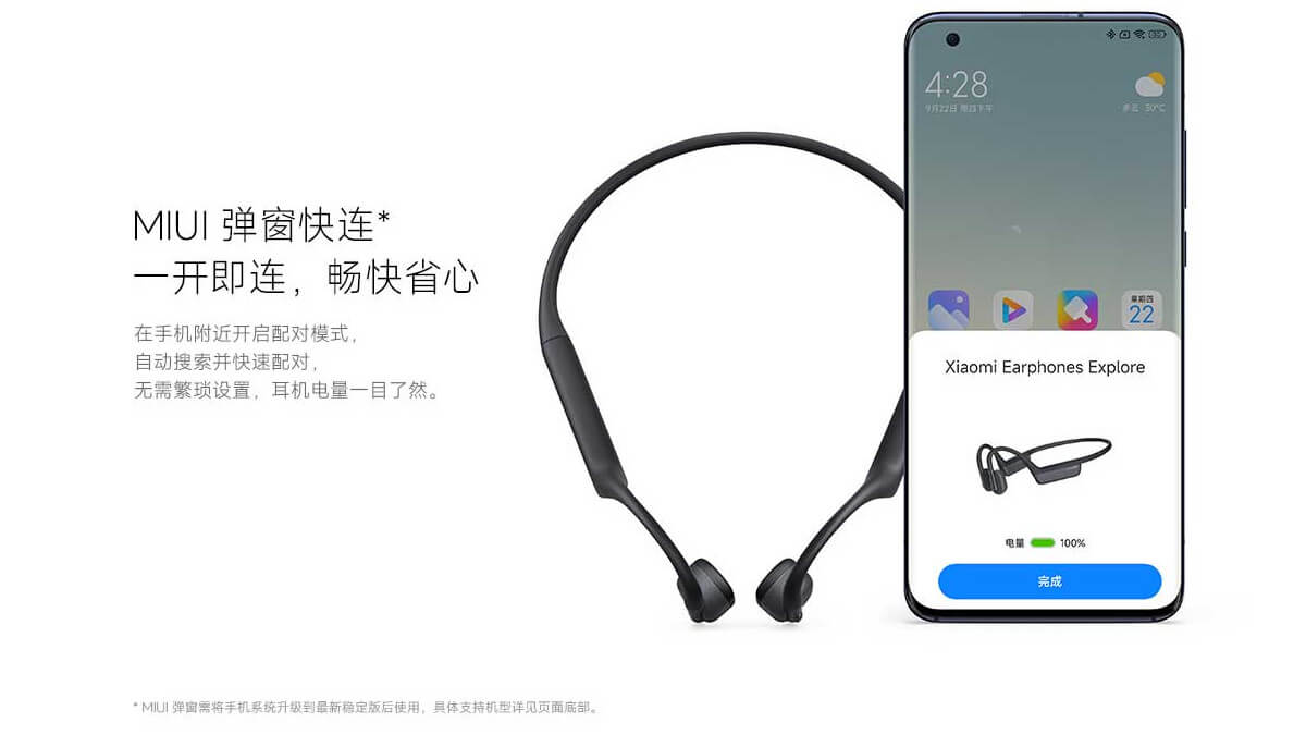 Nietypowe futurystyczne słuchawki Xiaomi. Korzystają z przewodnictwa kostnego