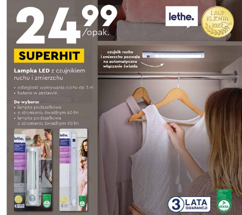 Lampka LED z czujnikiem ruchu i zmierzchu z Biedronki