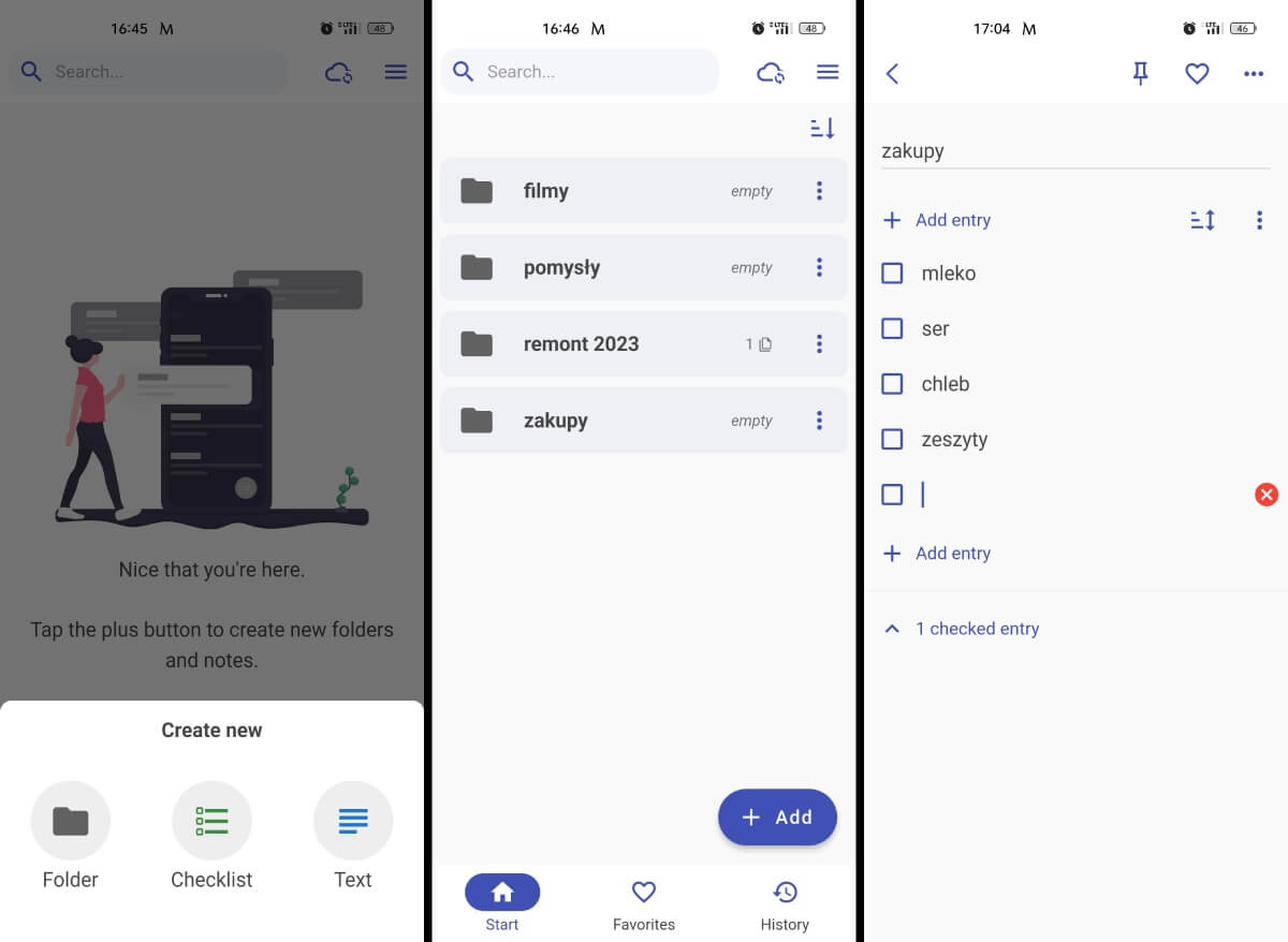 Notes in folders - folino