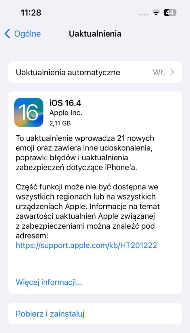 ios aktualizacja