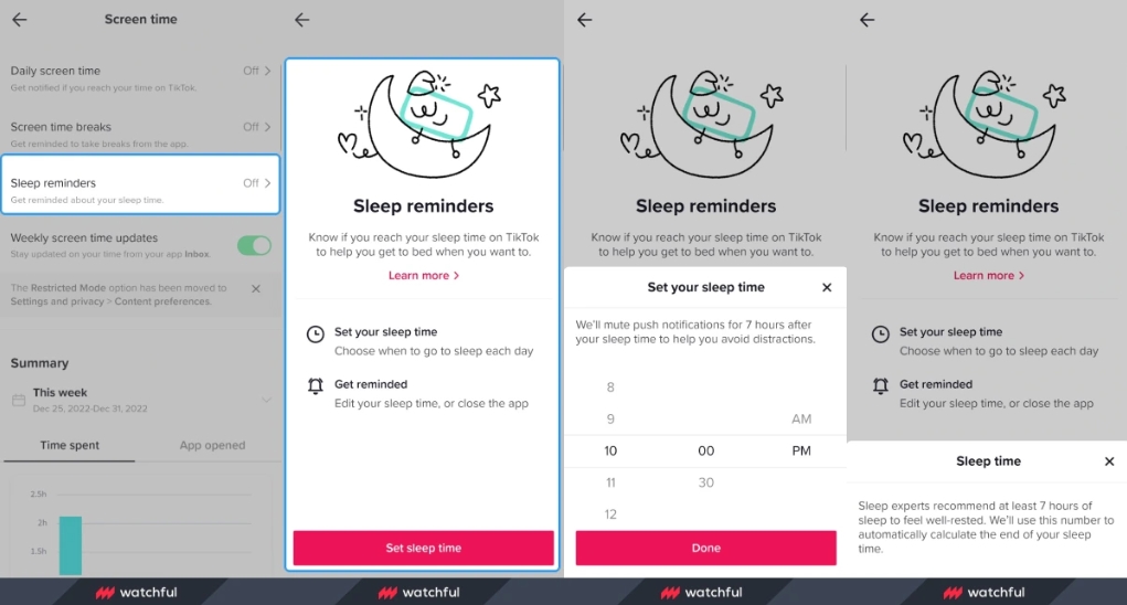 tiktok sleep reminders funkcja 1