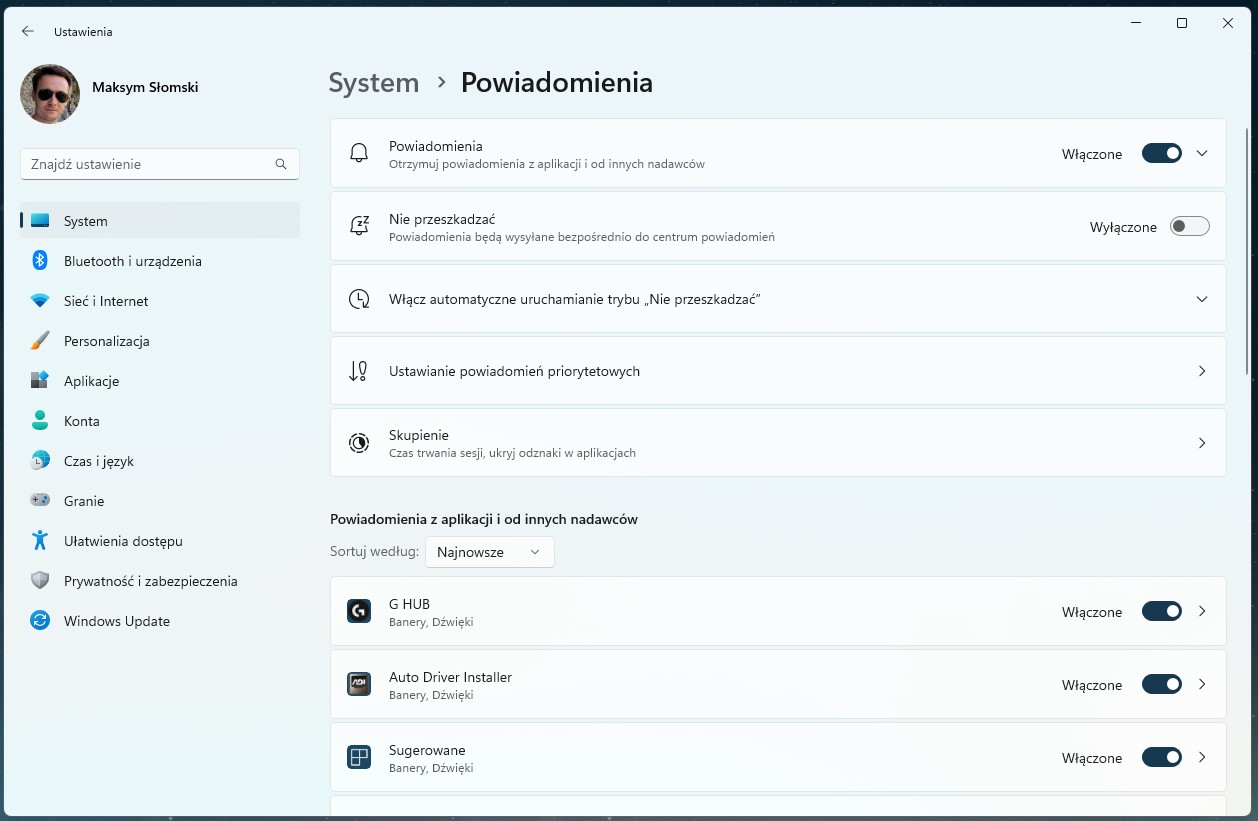 powiadomienia windows 11