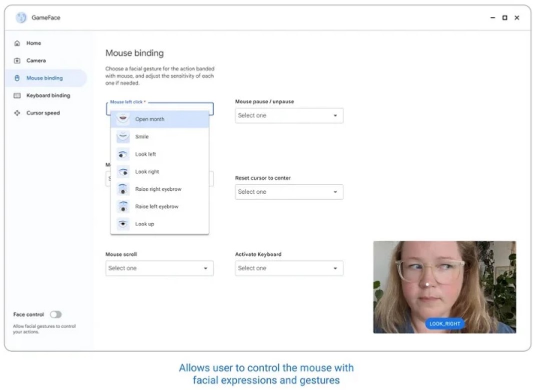 kontroler project gameface 1