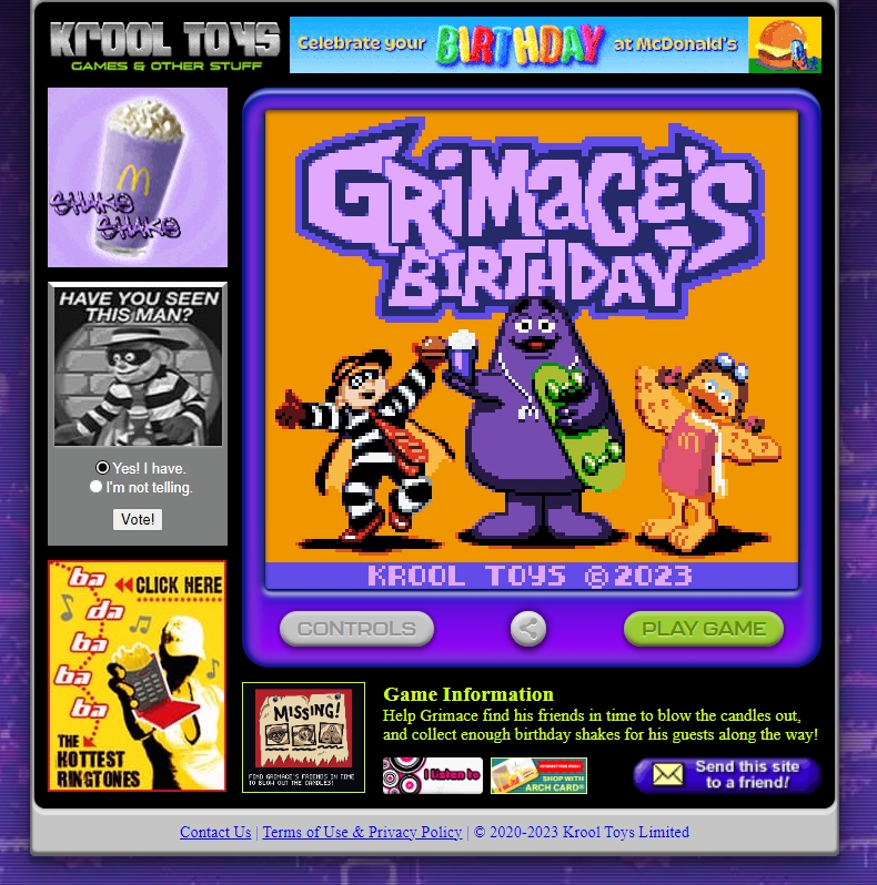 mcdonalds gra game boy 1