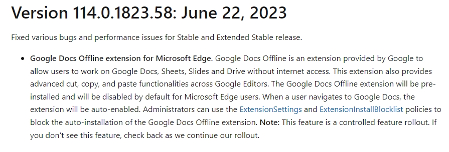 microsoft edge rozszerzenia bez pytania