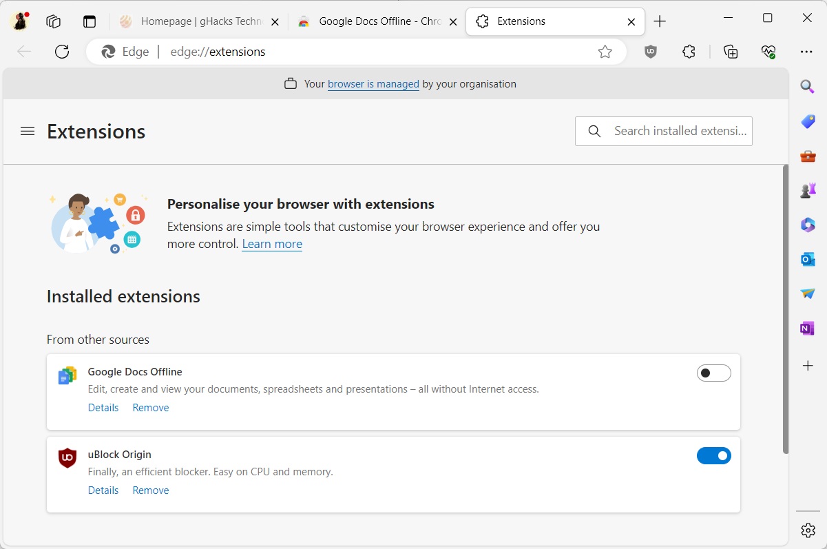 microsoft edge rozszerzenia bez pytania 1