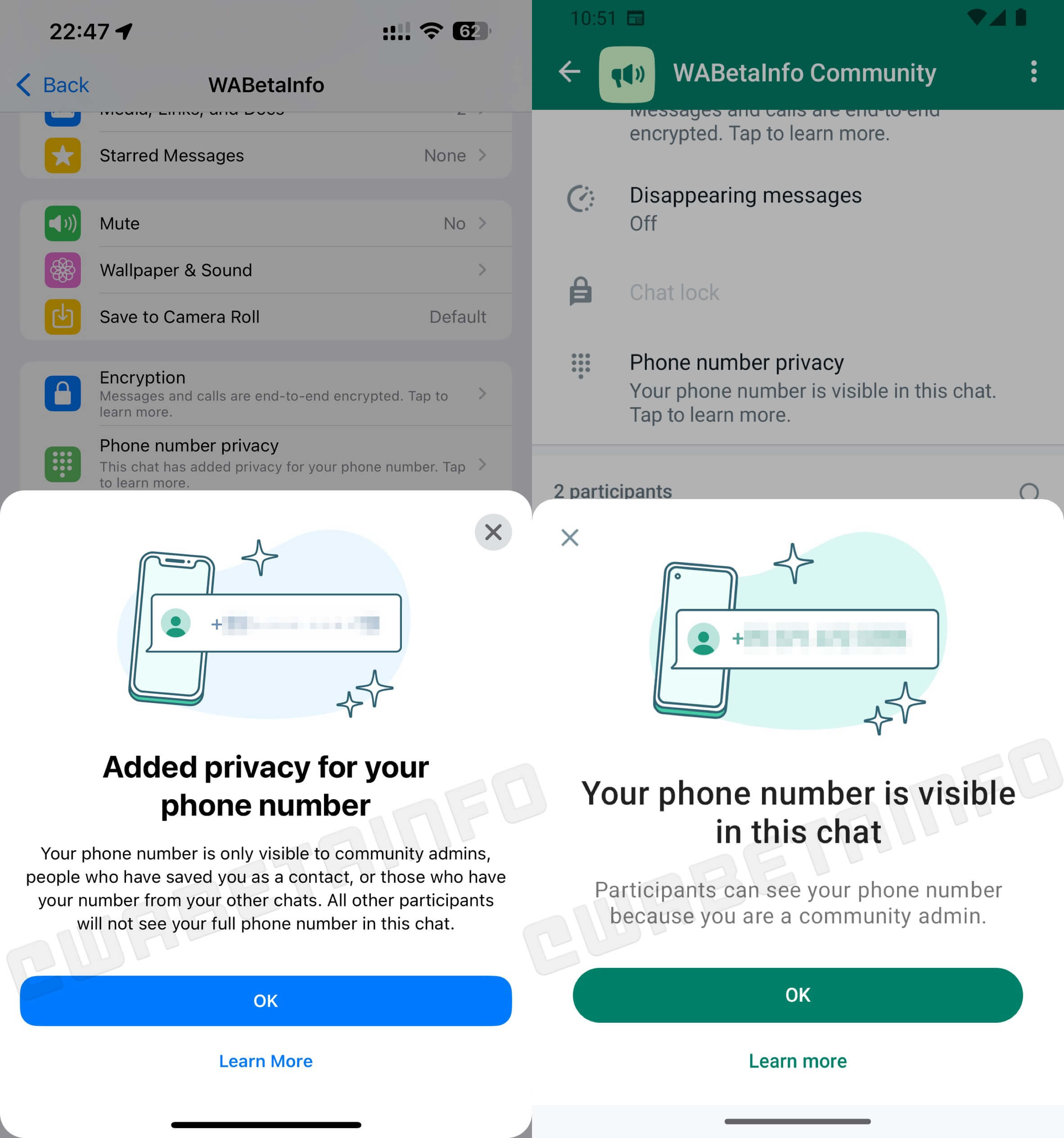 whatsapp ukrycie numeru spolecznosci 1