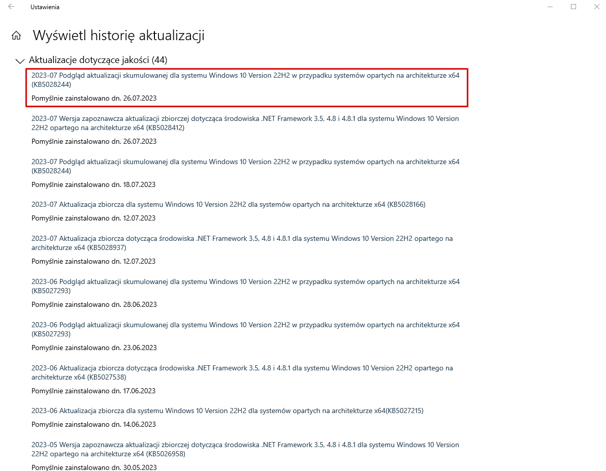 windows 10 aktualizacja sierpien 2023 1