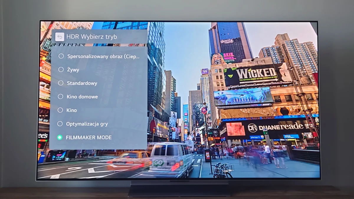 LG OLED 55 G3 - wybór trybu obrazu
