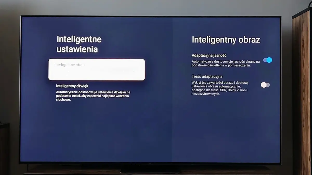 TCL Mini LED 75C845 - Inteligentne ustawienia