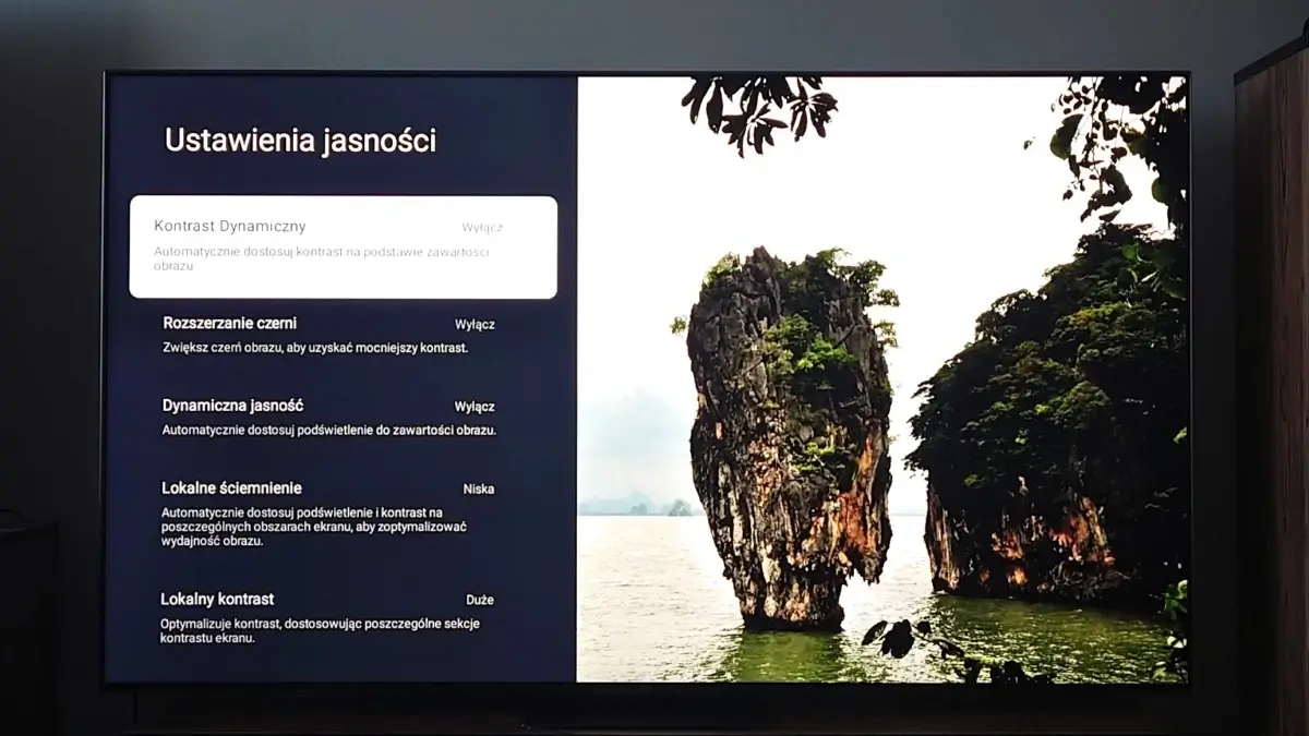 TCL Mini LED 75C845 - ustawienia jasności