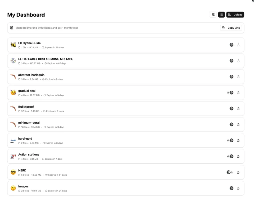 Boomerang WeTransfer