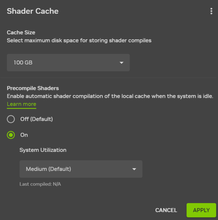 Ustawienia w Nvidia App.
