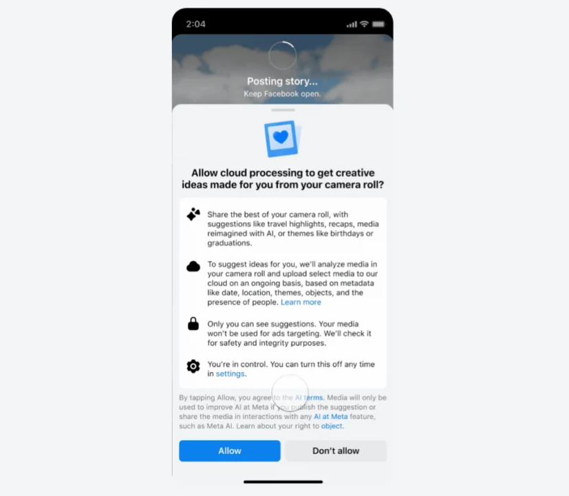 meta dostęp do galerii zdjęć