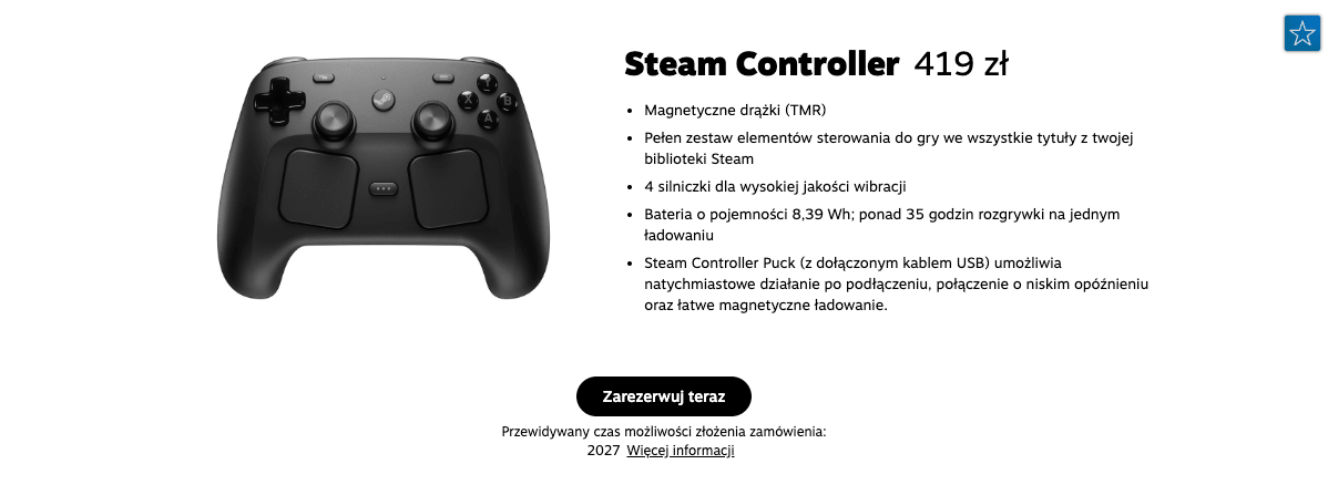 Steam Controller dla cierpliwych. Zaklep miejsce, zamówisz w 2027 roku