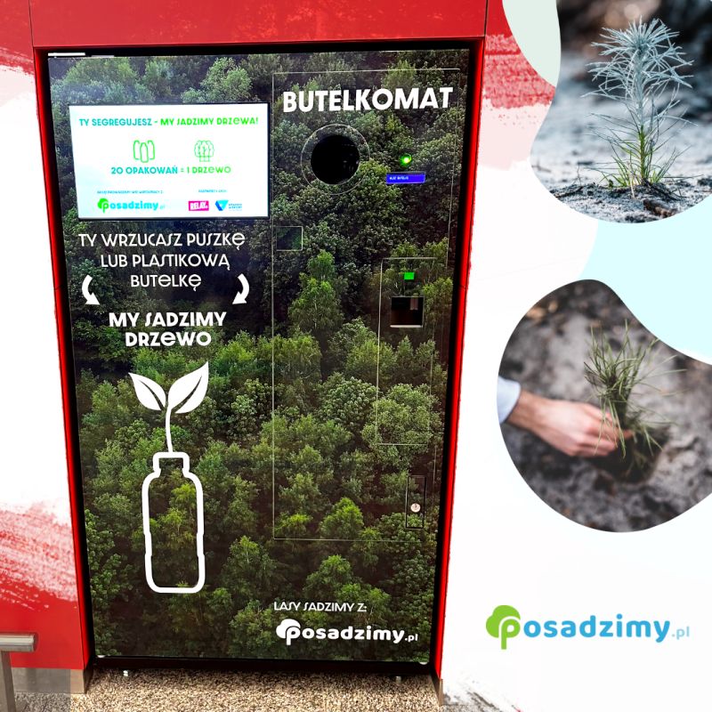 Ten automat nie wypłaca kaucji. Za butelki nagradza w inny sposób