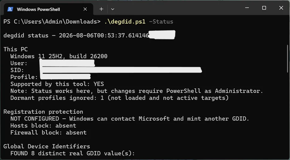 Anonimowy Windows? Ten darmowy skrypt wyłącza ukryty identyfikator GDID