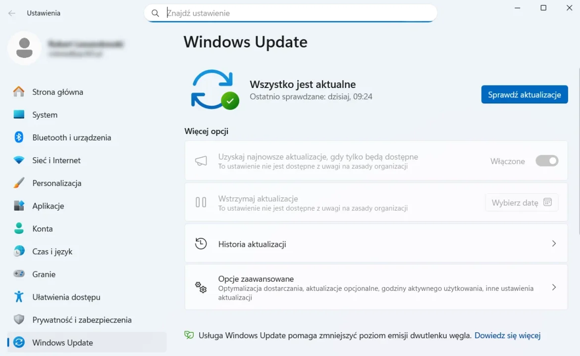 Konieczność zainstalowania aktualizacji można potwierdzić w Windows Update / Źródło: screen Windows 11