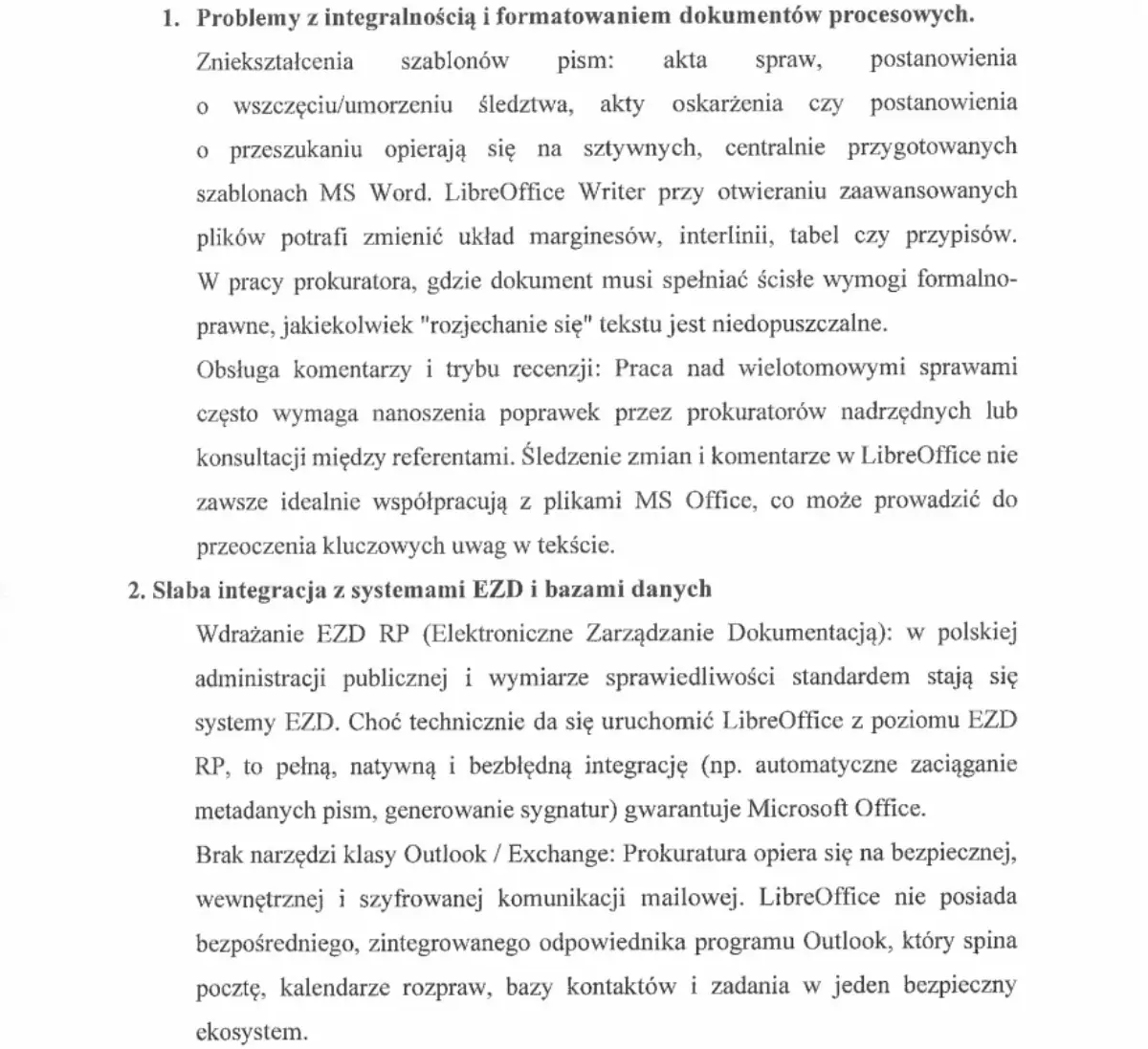 Prokuratura chce porzucić Office i oszczędzić miliony. Problem tkwi w plikach Worda