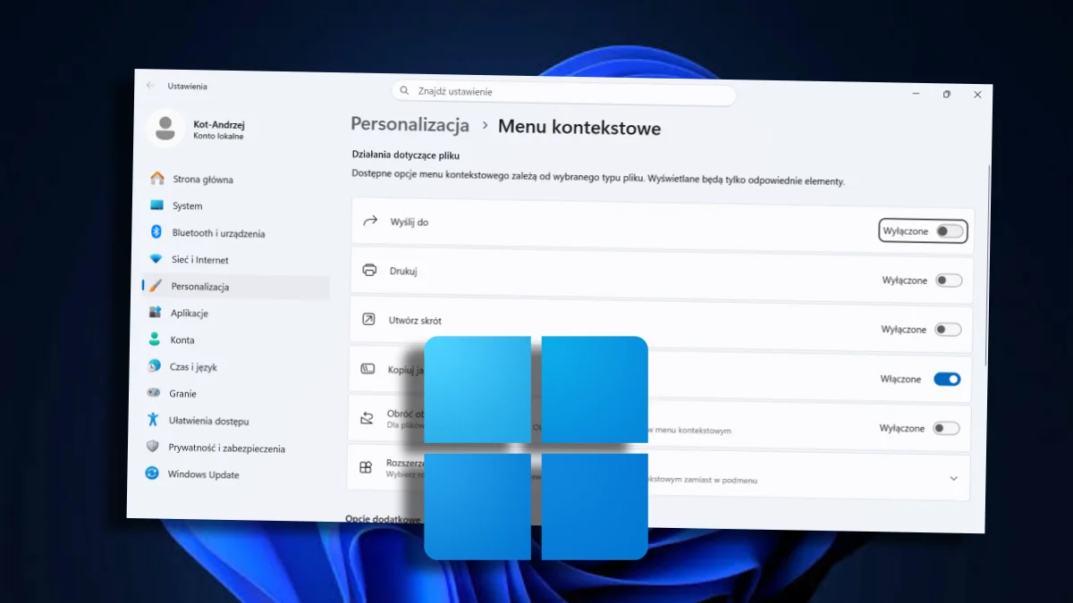 Windows 11 wreszcie daje kontrolę nad menu. Zbędne opcje znikną jednym kliknięciem