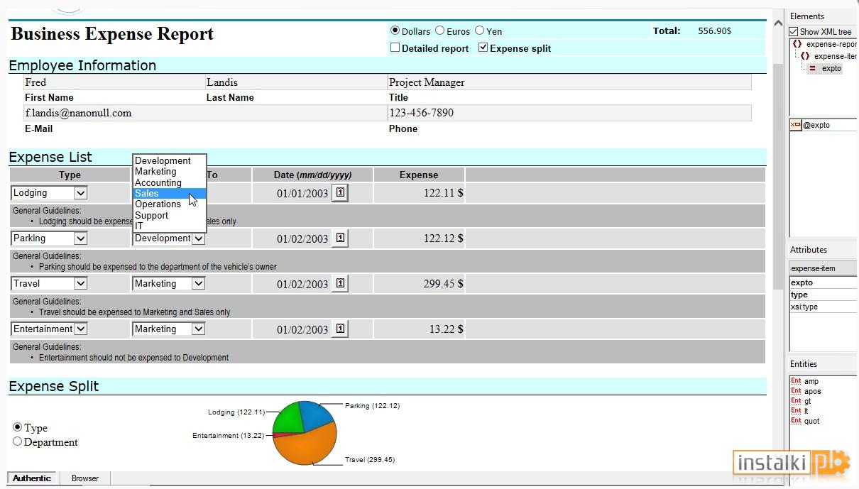 Altova Authentic Browser Plugin