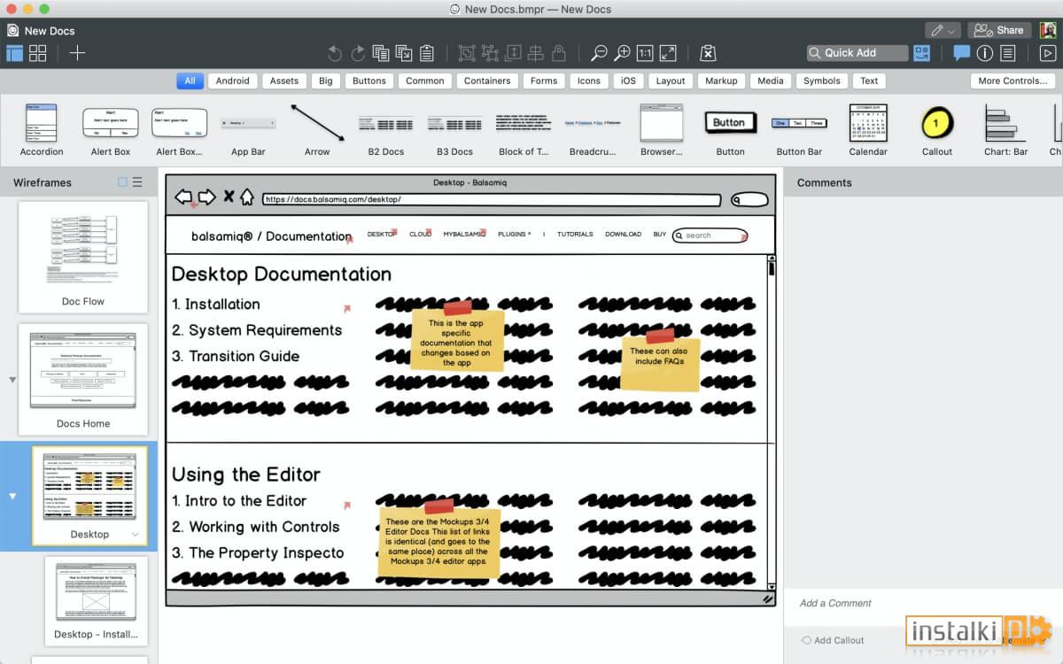 Okladka Balsamiq Wireframes