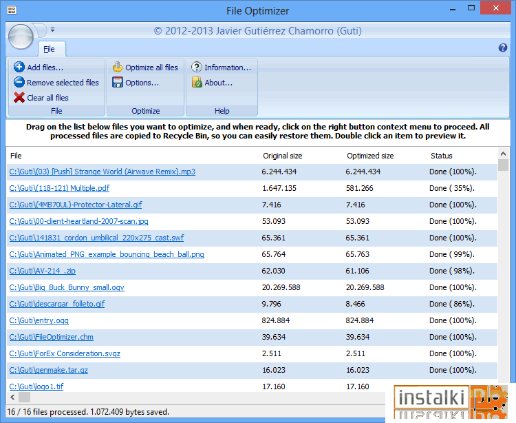 Okladka FileOptimizer