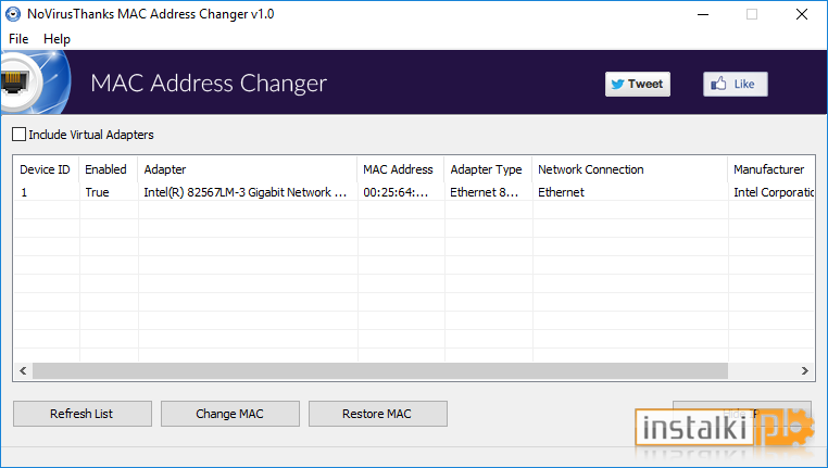 NoVirusThanks MAC Address Changer