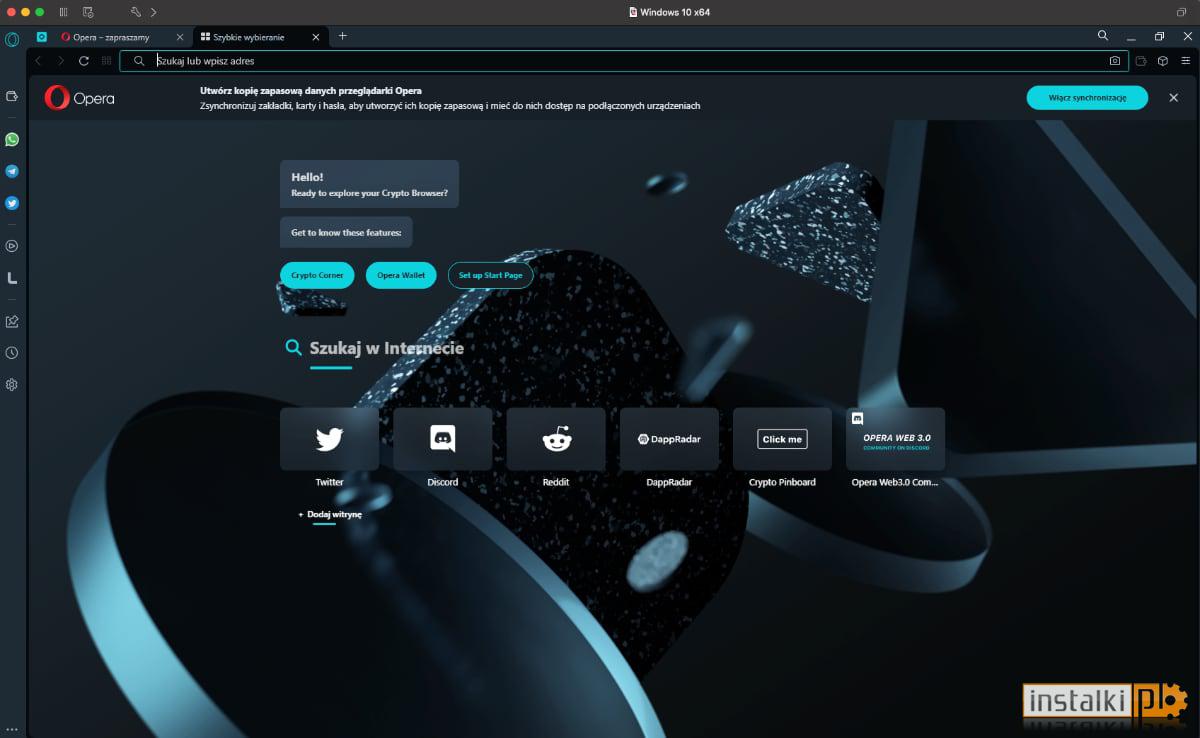 Opera Crypto Browser 108.0 - Windows - download - instalki.pl