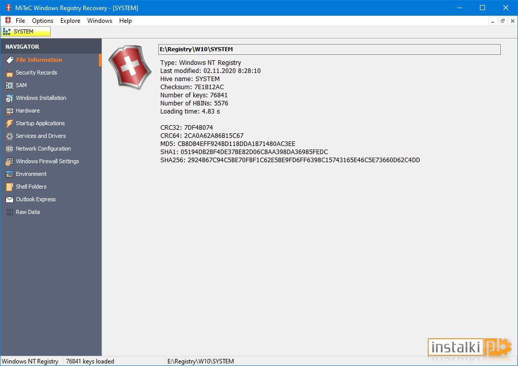 Okladka Windows Registry Recovery