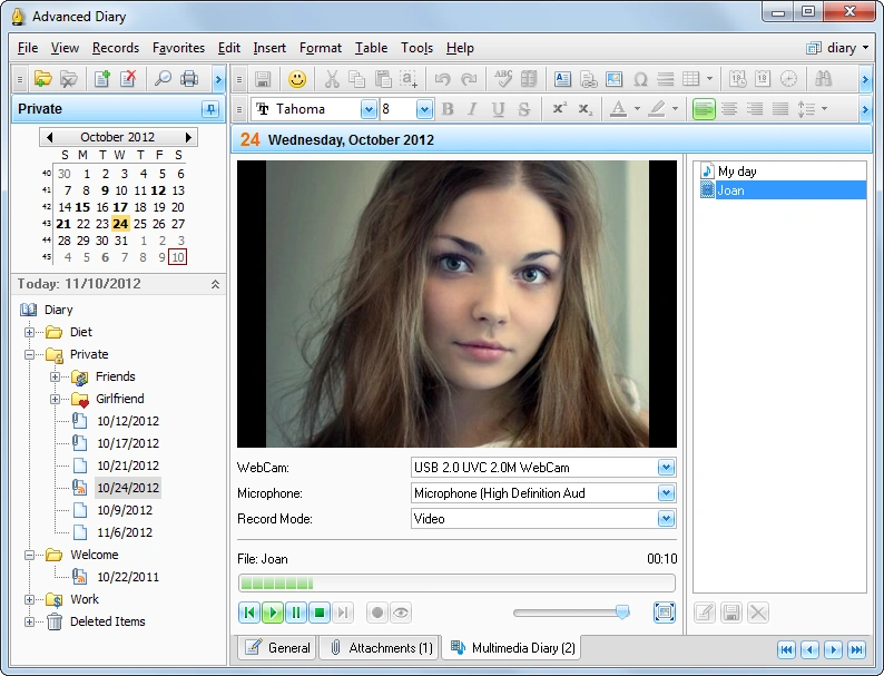 Advanced Diary