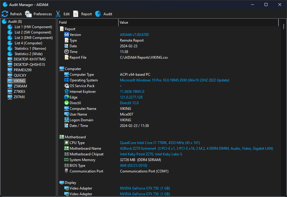 AIDA64 Network Audit