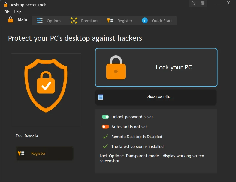 Okladka Desktop Secret Lock