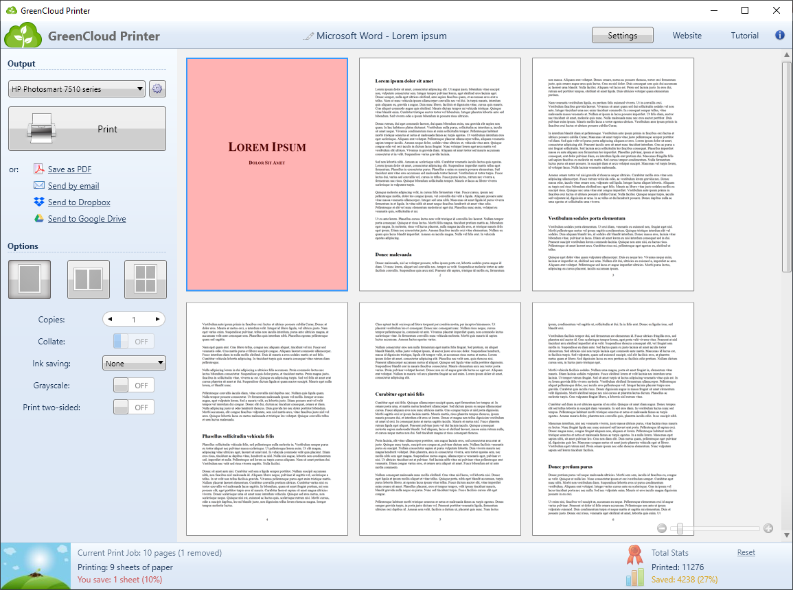 Okladka GreenCloud Printer