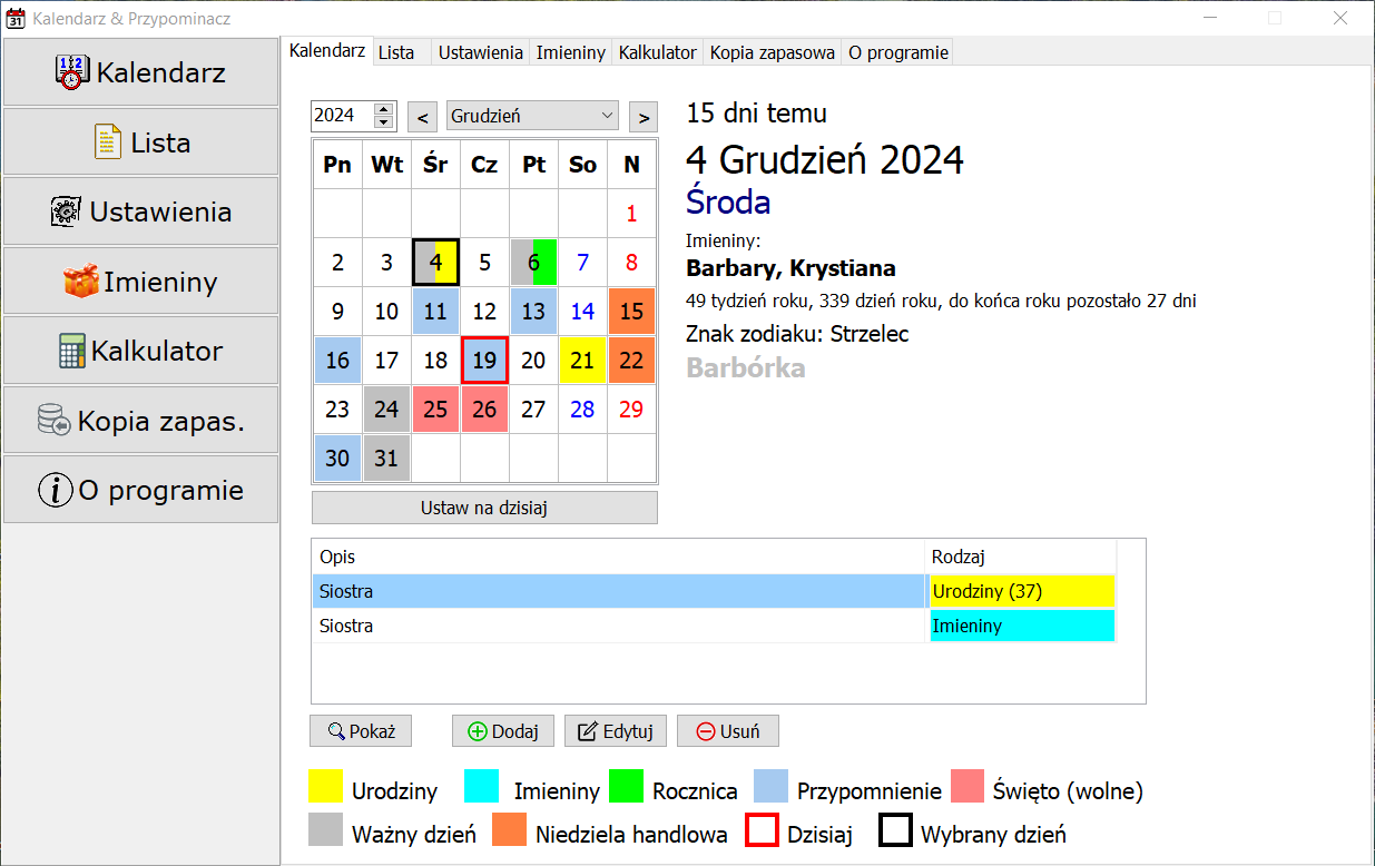 Kalendarz & Przypominacz