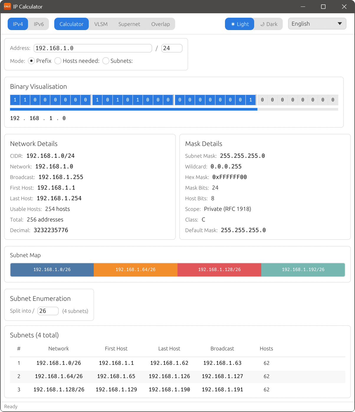 SoftPerfect IP Calculator