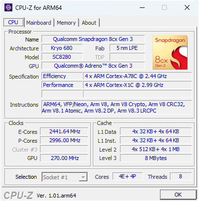 CPU-Z ARM64
