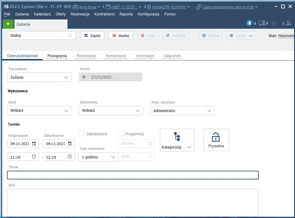 Okladka CRM DGCS System