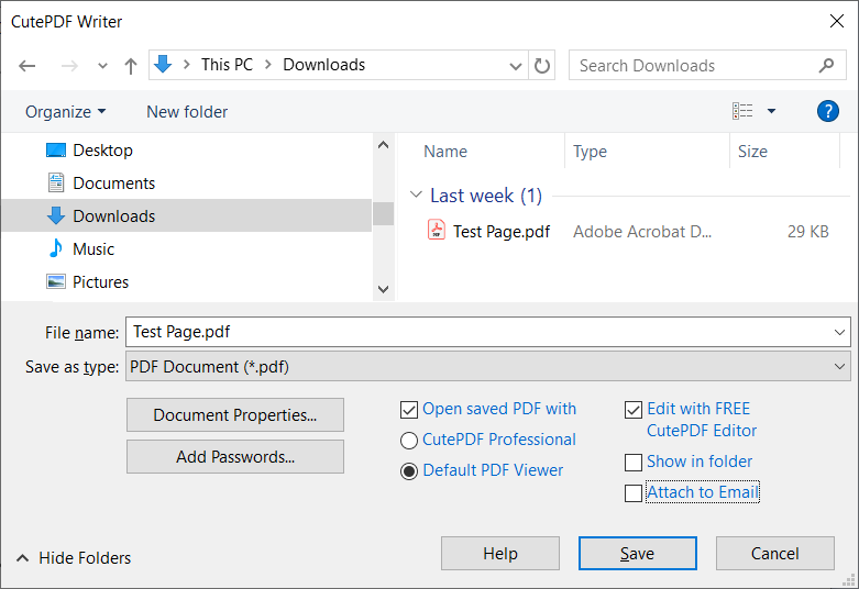 Okladka CutePDF Writer