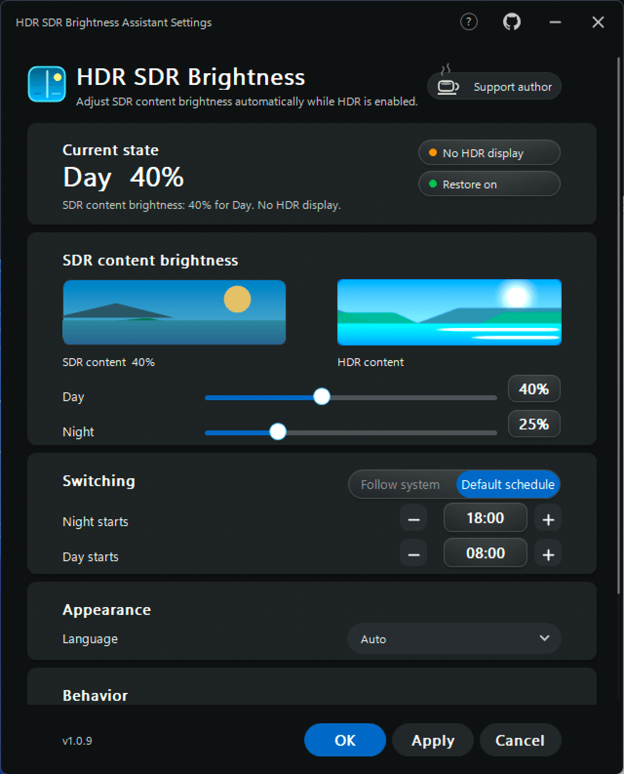 HDR SDR Brightness Assistant