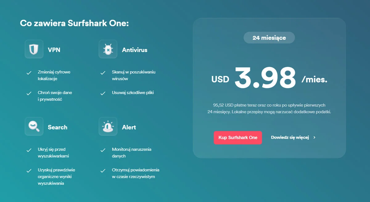 Co zawiera Surfshark One