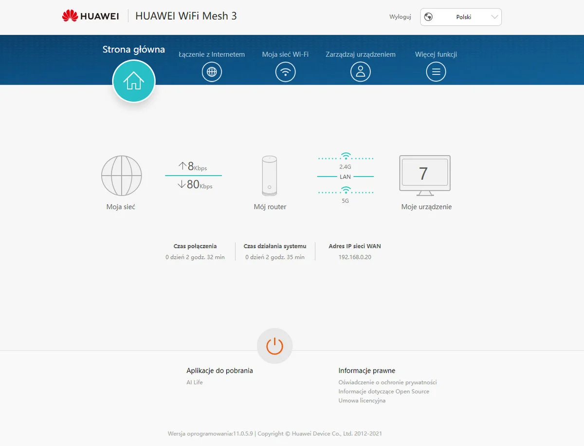 HUAWEI WiFi Mesh 3 - ustawienia routera