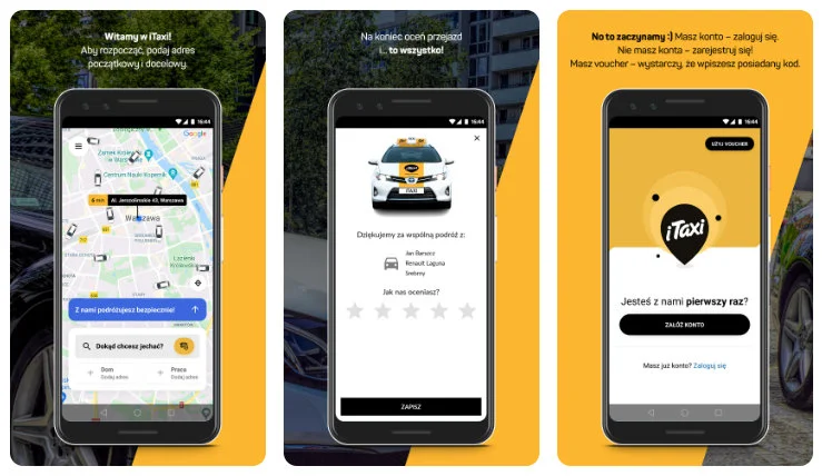 Aplikacja iTaxi zintegrowana z Mapami Petal