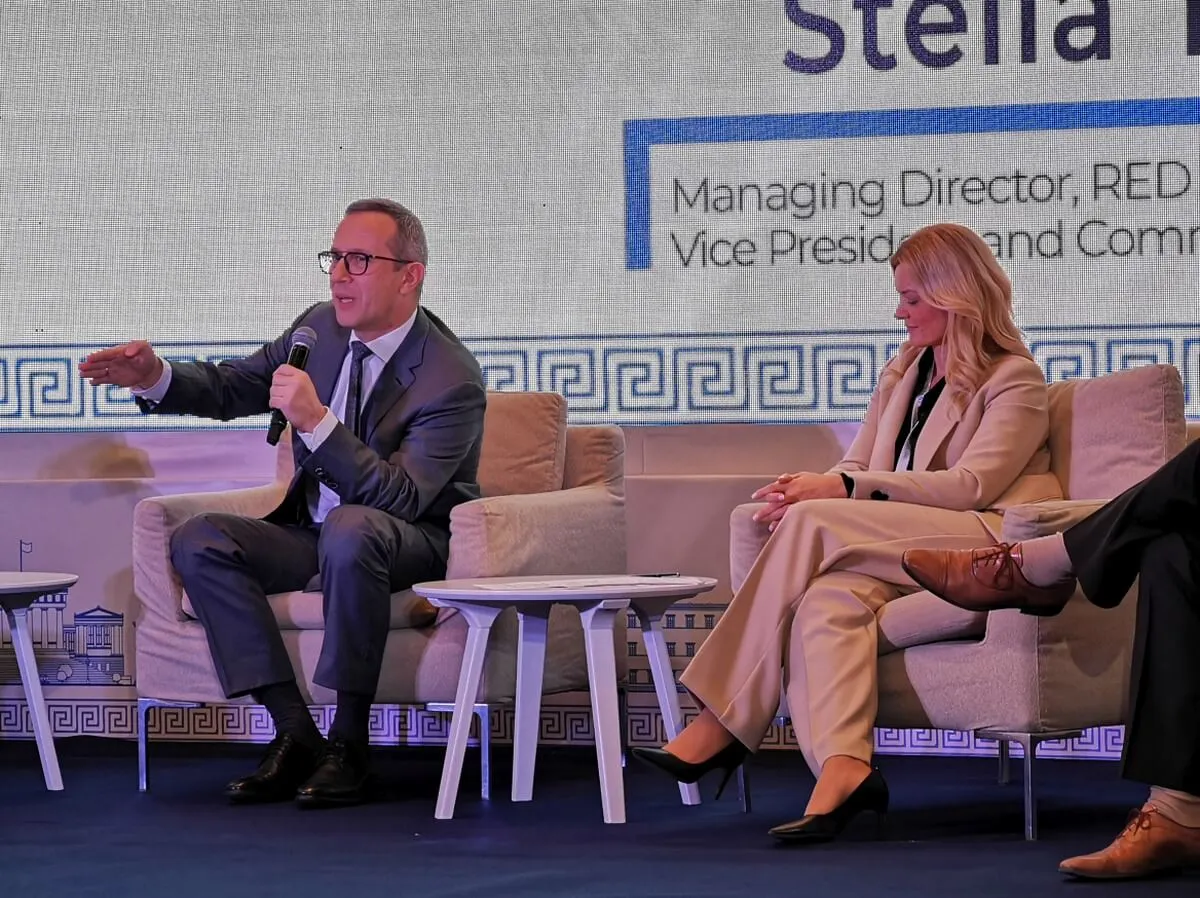 Radosław Kędzia i Stella Tsitsoula podczas panelu dyskusyjnego