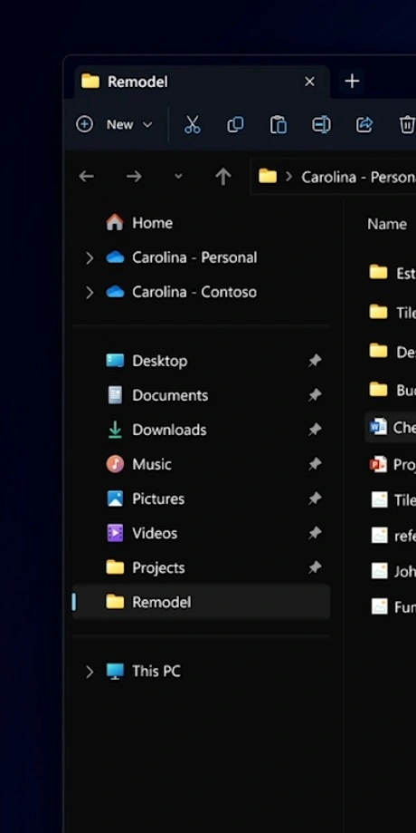 eksplorator windows pasek boczny